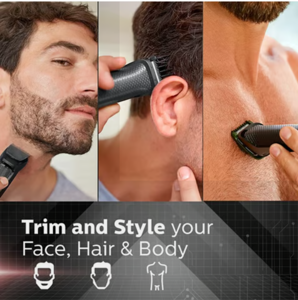 Philips Multi Grooming Trimmer for Face, Nose & Body (Black, MG3710/65) - Image 4