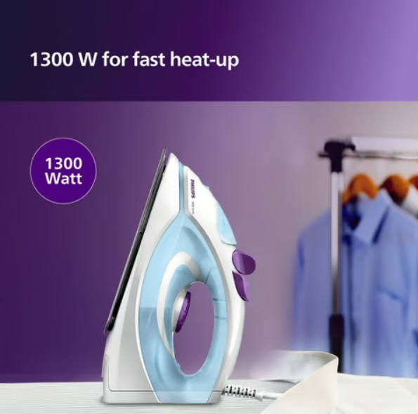 Philips Domestic Easy Speed GC1905 Steam Iron 1300W (Blue) - Image 4