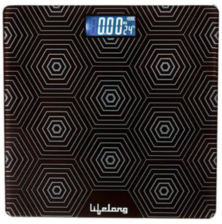 Lifelong Glass Weighing Machine (Black)