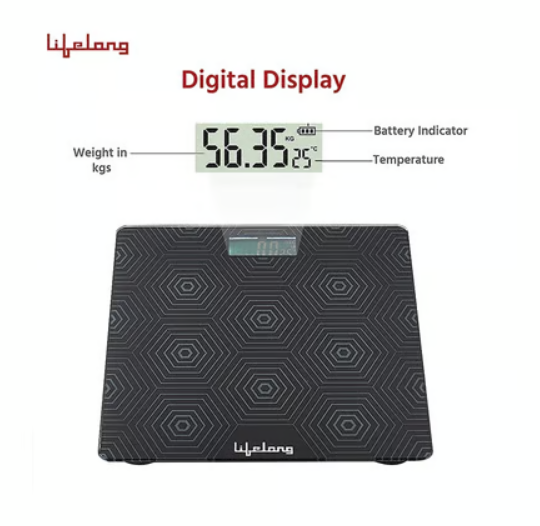 Lifelong Glass Weighing Machine (Black) - Image 4