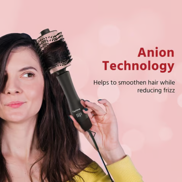 Lifelong Volumizer 4 in 1 Multi-styler Ceramic Hair Brush Straightener (Rose Gold, 1200W) - Image 7