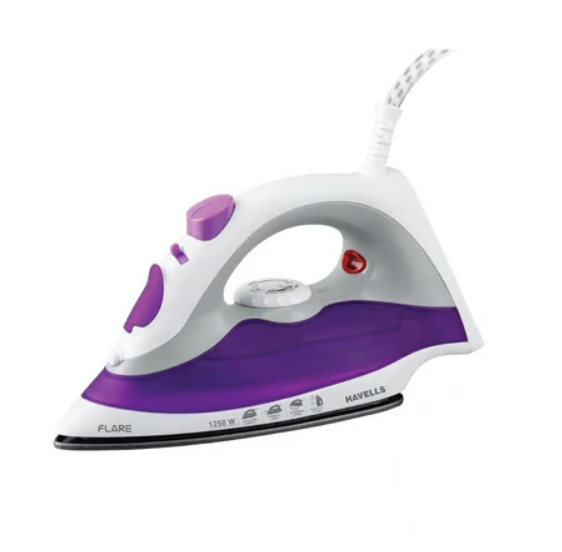 Havells Flare Steam Iron with Teflon Coated Sole Plate 1250W (Purple)