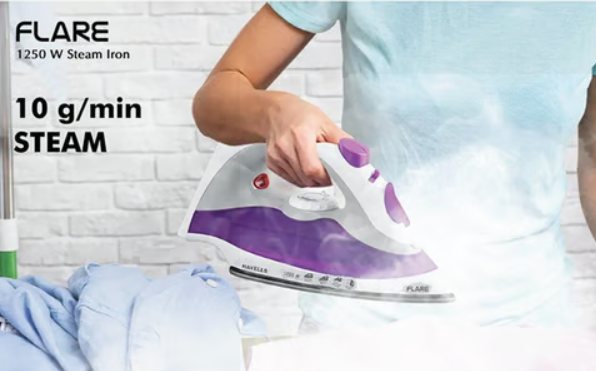 Havells Flare Steam Iron with Teflon Coated Sole Plate 1250W (Purple) - Image 5