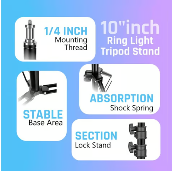 Tygot 10 inch Ring Light Set (Black & White) - Image 5