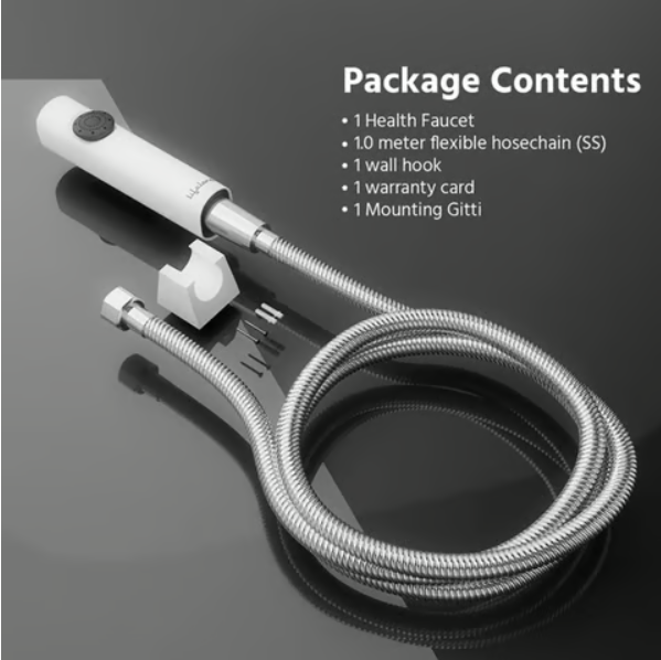 Lifelong ABS Health Faucet With SS-304 Grade Hand Jet (White) - Image 3