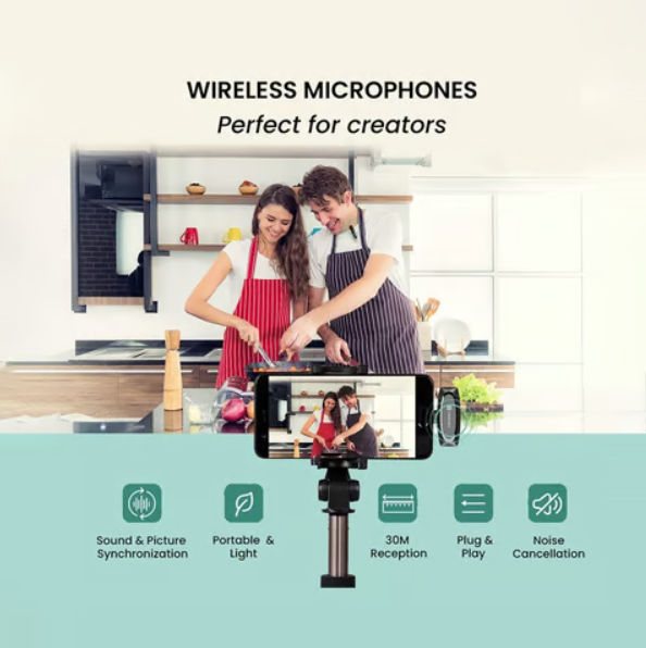 Portronics Dash7 Type C Wireless Microphone (Black) - Image 7