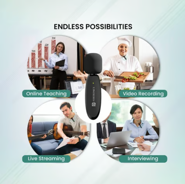 Portronics Dash7 Type C Wireless Microphone (Black) - Image 6