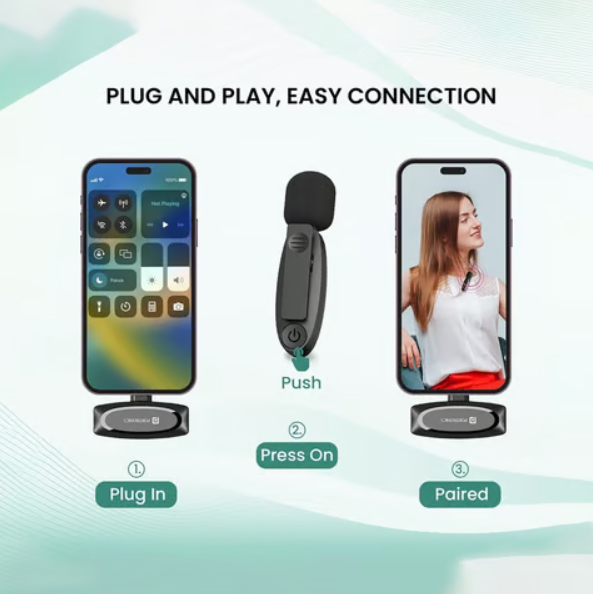 Portronics Dash7 Type C Wireless Microphone (Black)