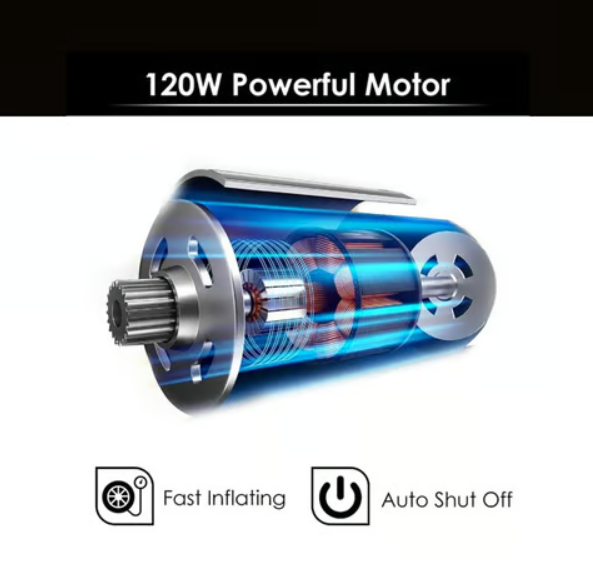 Agaro Primo Digital Tyre Inflator (Black, 120W) - Image 4