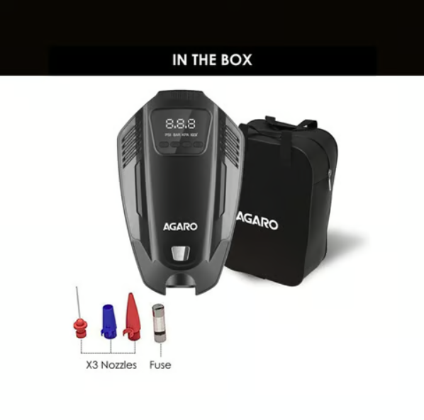 Agaro Primo Digital Tyre Inflator (Black, 120W) - Image 2