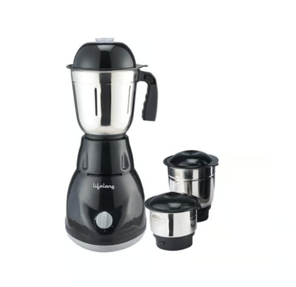 Lifelong Power Pro 3 Jar 500W Juicer Mixer Grinder (LLMG23, Black) (Black)