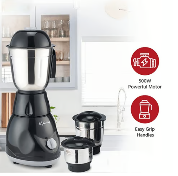Lifelong Power Pro 3 Jar 500W Juicer Mixer Grinder (LLMG23, Black) (Black) - Image 6
