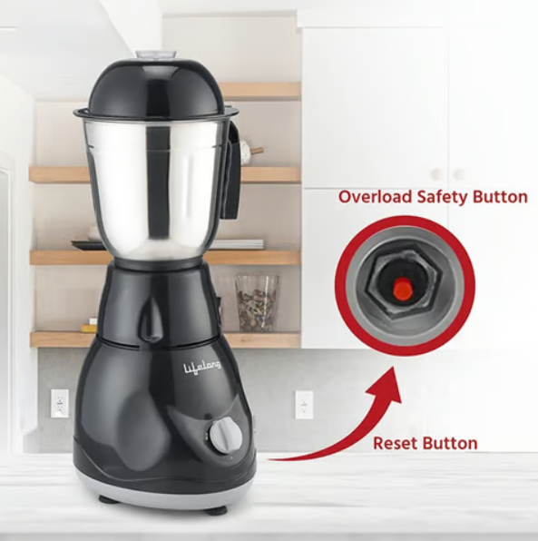 Lifelong Power Pro 3 Jar 500W Juicer Mixer Grinder (LLMG23, Black) (Black) - Image 3