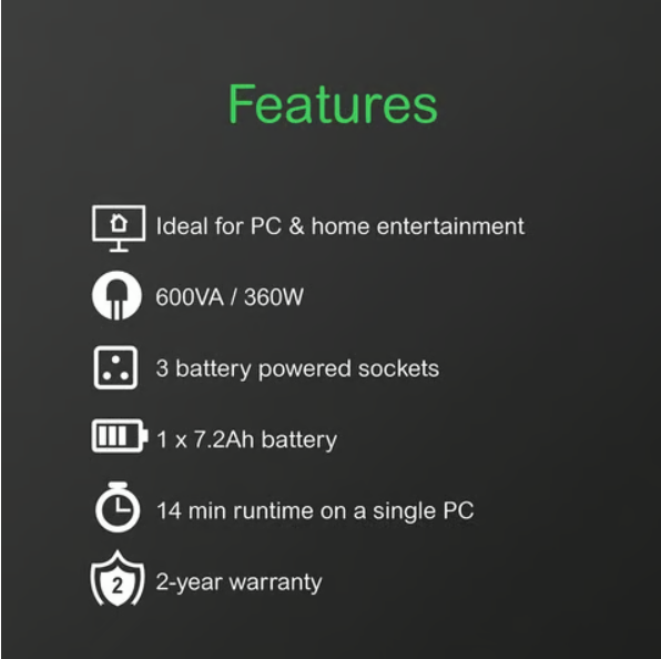 APC Back - UPS BX600C-IN 600VA / 360W, 230V - Image 3