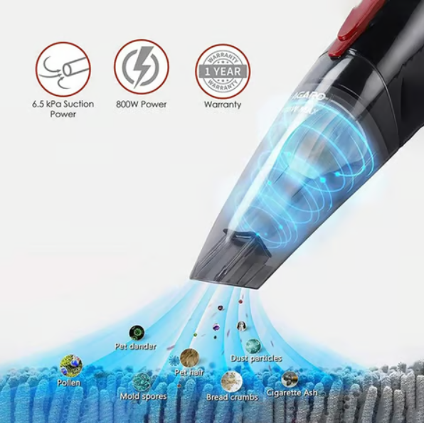 Agaro Regal Handheld Vacuum Cleaner (Red & Black, 800W) - Image 5