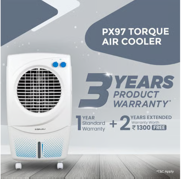 Bajaj PX97 Torque New 36L Air Cooler (White) - Image 5